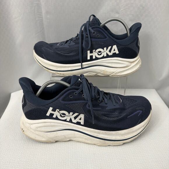 Hoka One One Clifton 10 Shoes Mens Size 12.5 Wide 2E EE Navy Blue White Running main image 8